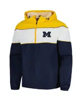 Men's G-iii Sports by Carl Banks Navy Michigan Wolverines Center Line Half-Zip Raglan Hoodie Jacket