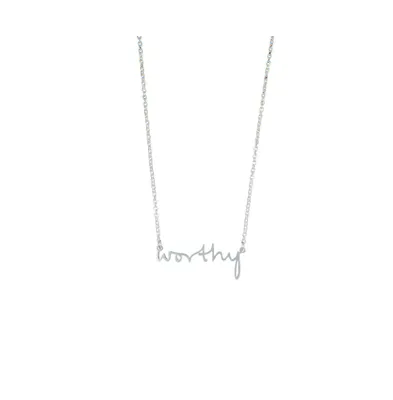 316L Absolute Affirmation Silver-Tone "Worthy" Necklace