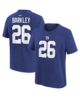 Toddler Boys and Girls Nike Saquon Barkley Royal New York Giants Player Name Number T-shirt