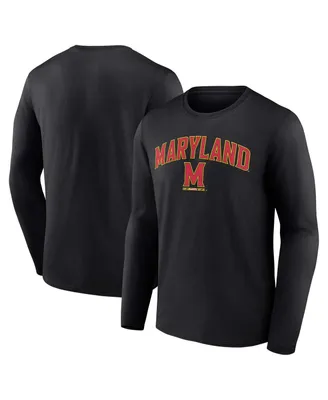Men's Fanatics Black Maryland Terrapins Campus Long Sleeve T-shirt