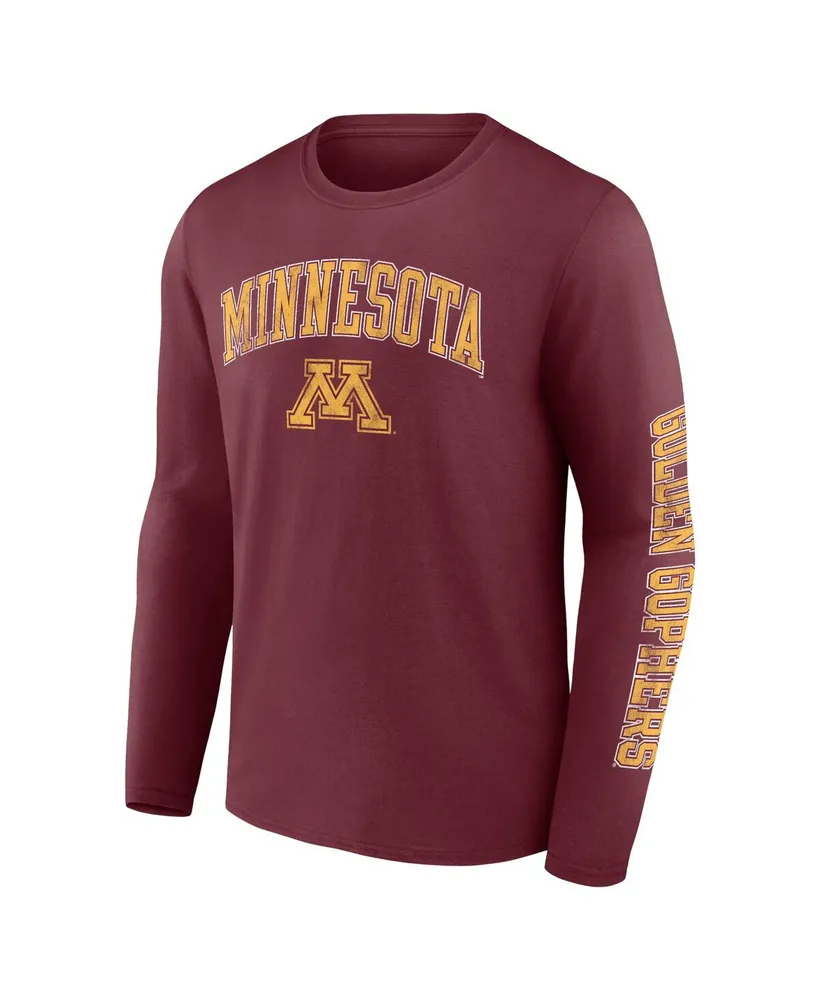 Men's Fanatics Maroon Minnesota Golden Gophers Distressed Arch Over Logo Long Sleeve T-shirt