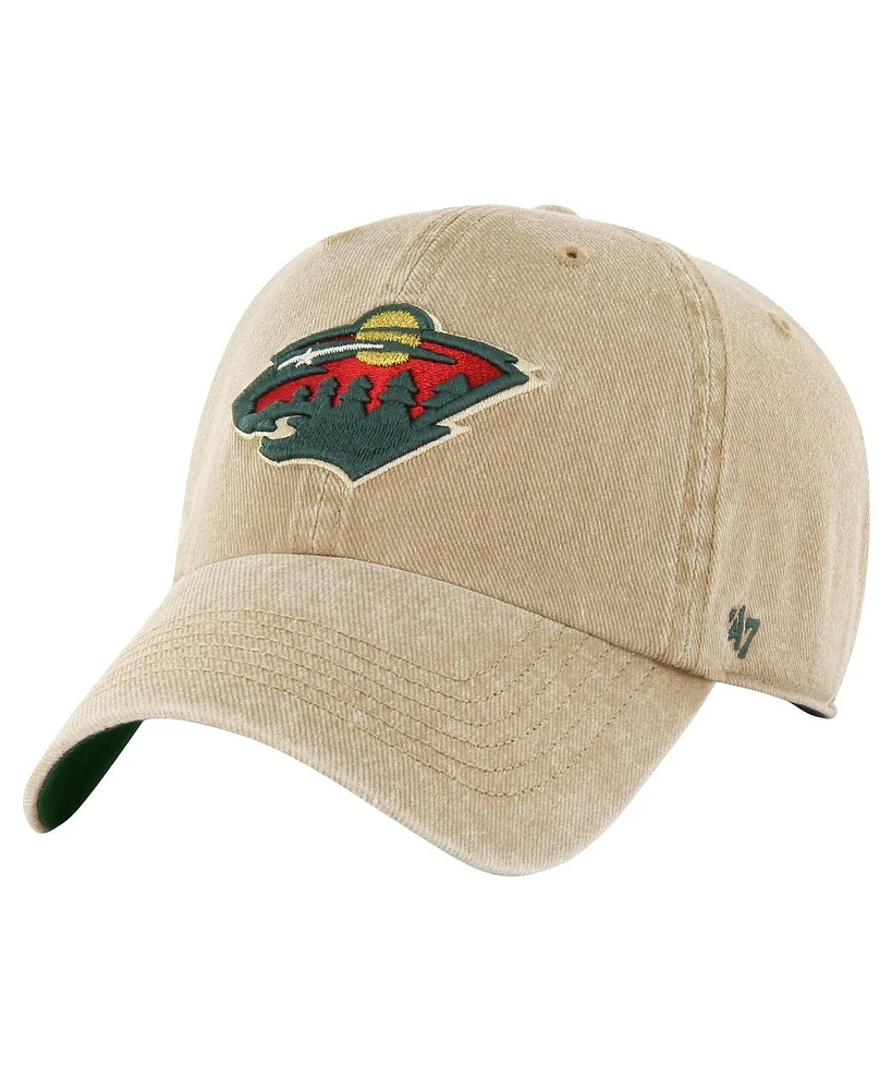 Men's '47 Brand Khaki Minnesota Wild Earldor Clean Up Adjustable Hat