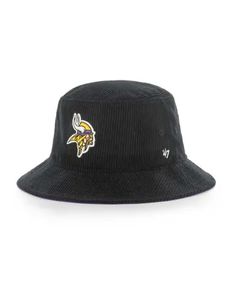 Men's '47 Brand Black Minnesota Vikings Thick Cord Bucket Hat