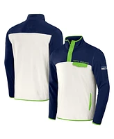 Men's Nfl x Darius Rucker Collection by Fanatics Navy, Cream Seattle Seahawks Micro Fleece Quarter-Snap Jacket