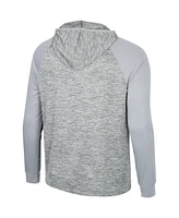 Men's Colosseum Gray Lsu Tigers Cybernetic Raglan Quarter-Zip Hooded Top