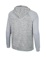 Men's Colosseum Gray Nebraska Huskers Cybernetic Raglan Quarter-Zip Hooded Top