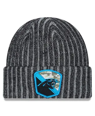 Men's New Era Black Carolina Panthers 2023 Salute To Service Cuffed Knit Hat