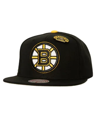 Men's Mitchell & Ness Black, Boston Bruins 100th Anniversary Collection Snapback Hat