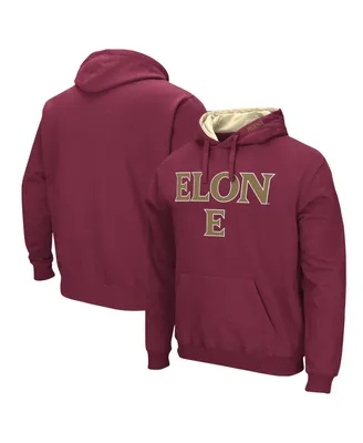 Men's Colosseum Maroon Elon Phoenix Arch and Logo Pullover Hoodie