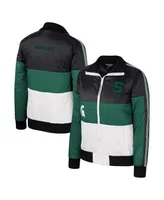 Women's The Wild Collective Green Michigan State Spartans Color-Block Puffer Full-Zip Jacket