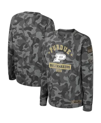 Big Boys Colosseum Camo Purdue Boilermakers Oht Military-Inspired Appreciation Dark Star Long Sleeve T-shirt