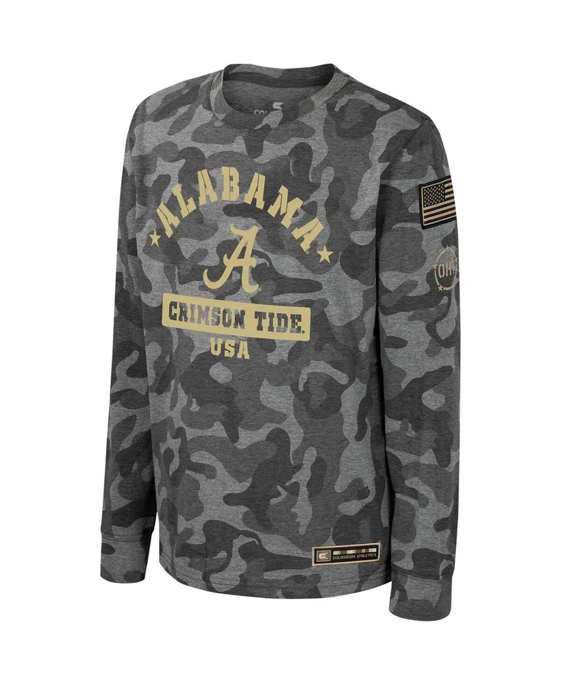 Big Boys Colosseum Camo Alabama Crimson Tide Oht Military-Inspired Appreciation Dark Star Long Sleeve T-shirt