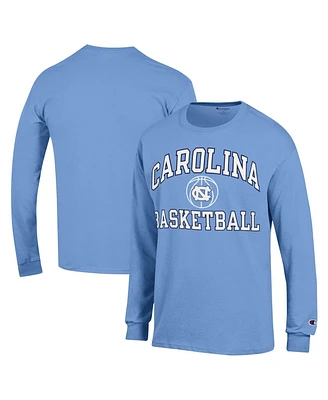 Men's Champion Light Blue North Carolina Tar Heels Basketball Icon Long Sleeve T-shirt