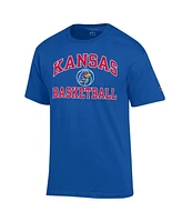 Men's Champion Royal Kansas Jayhawks Basketball Icon T-shirt