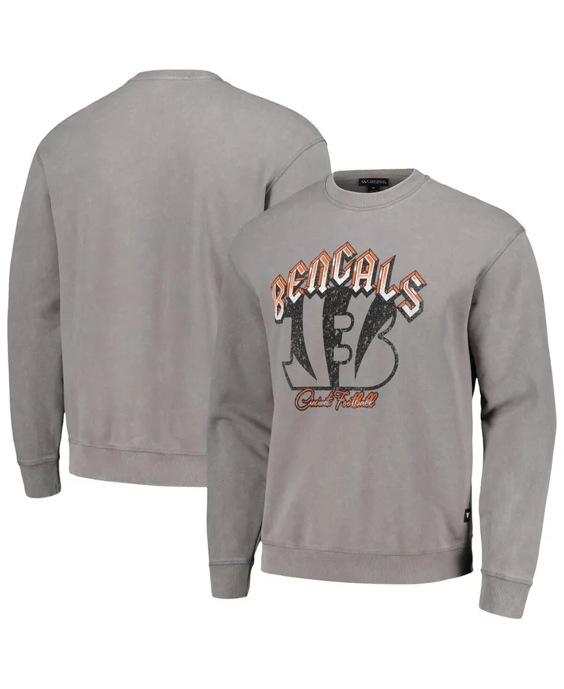 Men's and Women's The Wild Collective Gray Cincinnati Bengals Distressed Pullover Sweatshirt