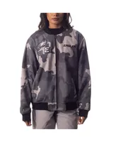 Men's and Women's The Wild Collective Gray Distressed Philadelphia Eagles Camo Bomber Jacket