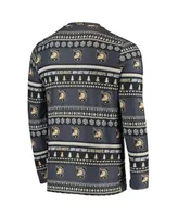 Men's Concepts Sport Black Army Knights Ugly Sweater Knit Long Sleeve Top and Pant Set