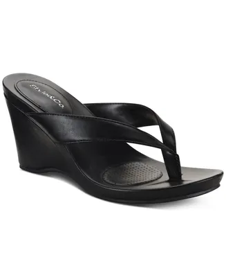 Style & Co Chicklet Wedge Thong Sandals, Created for Macy's