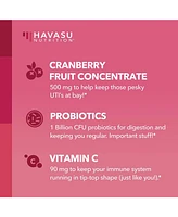 Cranberry Supplement Probiotic Chewable Gummies | Probiotics for Women with 1 Billion Cfu Gut Health Supplements | Immune Health, Vaginal Health, and