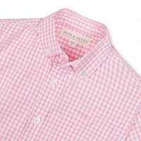 Hope & Henry Boys Organic Stretch Poplin Long Sleeve Button Down Shirt
