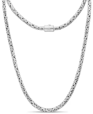 Borobudur Round 4mm Chain Necklace in Sterling Silver