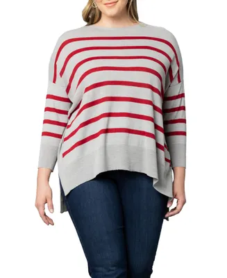 Women's Plus Size Heart on Your Sleeve Crew Neck Sweater
