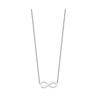 Chisel Infinity Symbol Cz 16.5 inch Cable Chain Necklace