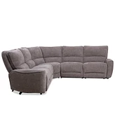 Closeout! Deklyn 116" 5-Pc. Zero Gravity Fabric Sectional with 2 Power Recliners, Created for Macy's