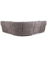 Deklyn 116" 5-Pc. Zero Gravity Fabric Sectional with 3 Power Recliners, Created for Macy's