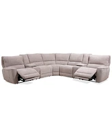 Deklyn 129" 7-Pc. Zero Gravity Fabric Sectional with 2 Power Recliners & Consoles, Created for Macy's