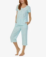 Aria Women's Cap Sleeve 2-Pc. Capri Pajama Set