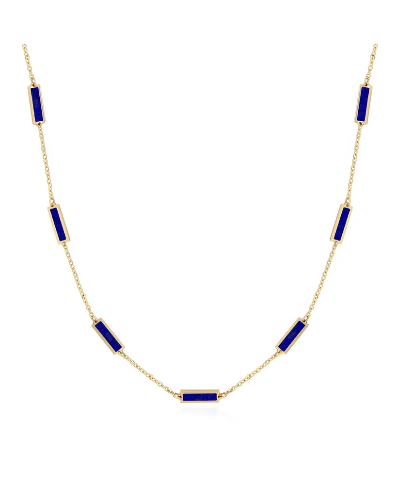 The Lovery Lapis Bar Chain Necklace