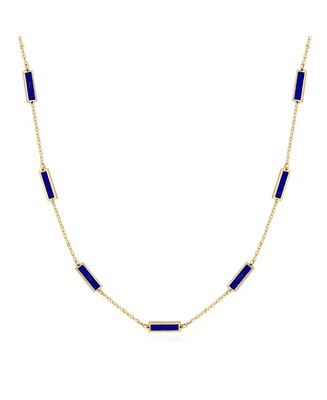 The Lovery Lapis Bar Chain Necklace