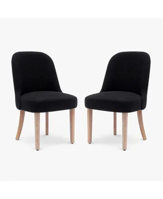Mid-Century Modern Upholstered Boucle Dining Chair (Set of 2)