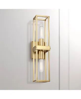 Fabrian Modern Wall Sconce Lighting Warm Brass Hardwired 18 3/4" High 2
