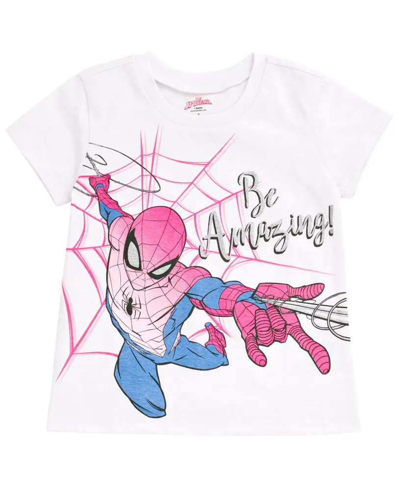 Marvel Spider-Man Girls T-Shirt Skirt and Scrunchie 3 Piece Outfit Set Toddler| Child