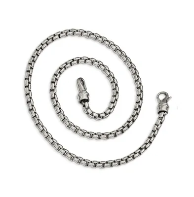 Chisel Stainless Steel Polished 24 inch Rounded Box Chain Necklace