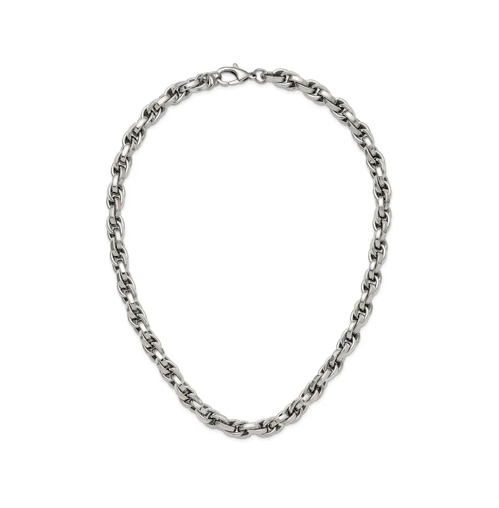 Chisel Stainless Steel 24 inch Oval Link Necklace
