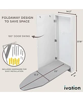 Ivation Ironing Board (Left Side Door) w/Mirror, Wall Mount Iron Board