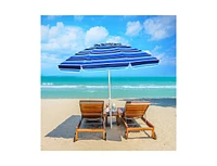 Portable Outdoor Beach Umbrella with Sand Anchor and Tilt Mechanism