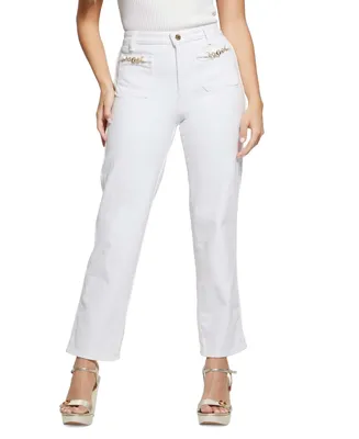 Guess Women's Relaxed Charm Straight eg Jeans