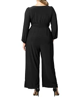 Women's Plus Natalia Cowl Neck Wide Leg Jumpsuit