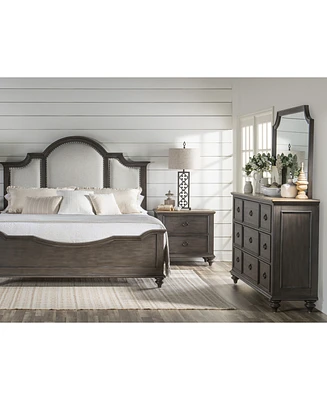 Mandeville 3pc Bedroom Set (Upholstered California King Bed + Dresser -Drawer Nightstand