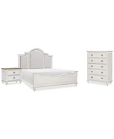 Mandeville 3pc Bedroom Set (Upholstered California King Bed + Drawer Chest -Drawer Nightstand