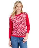 Nautica Jeans Women's Cotton Circle Link Crewneck Sweater