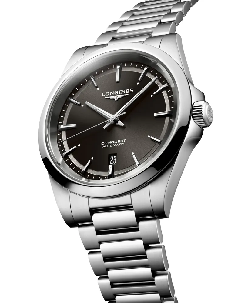Longines Men's Swiss Automatic Conquest Stainless Steel Bracelet Watch 41mm