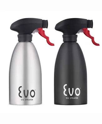 Evo 18/8 Stainless Steel Holds 16-Ounces Oil Sprayers, Non-Aerosol For Cooking Oil and Vinegar, Set of 2