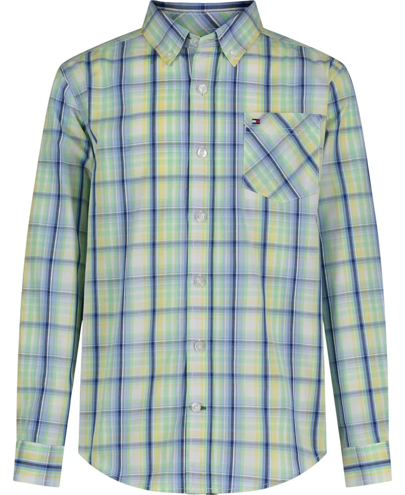 Tommy Hilfiger Big Boys Seaside Plaid Long Sleeve Shirt