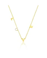 Etoielle Yellow Gold Tone Cz Love Charm Necklace
