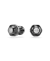 Swarovski Round Cut, White, Ruthenium Plated Numina Stud Earrings